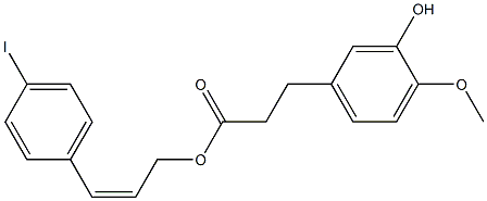 3-(3-Hydroxy-4-methoxyphenyl)propanoic acid (2Z)-3-(4-iodophenyl)-2-propenyl ester Struktur