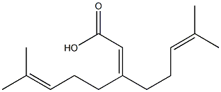 3-(4-Methyl-3-pentenyl)-7-methyl-2,6-octadienoic acid Struktur