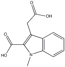 (1-Methyl-2-carboxy-1H-indol-3-yl)acetic acid Struktur