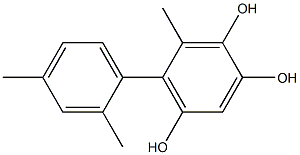 6-Methyl-5-(2,4-dimethylphenyl)benzene-1,2,4-triol Struktur