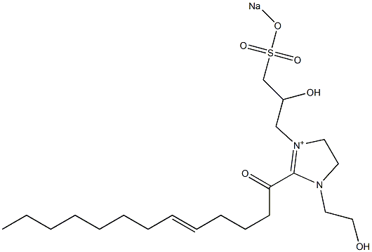 1-(2-Hydroxyethyl)-3-[2-hydroxy-3-(sodiooxysulfonyl)propyl]-2-(5-tridecenoyl)-2-imidazoline-3-ium Struktur