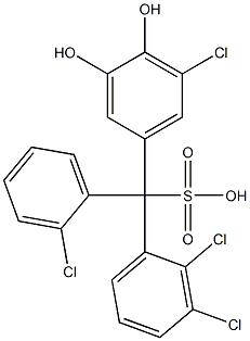 (2-Chlorophenyl)(2,3-dichlorophenyl)(5-chloro-3,4-dihydroxyphenyl)methanesulfonic acid Struktur