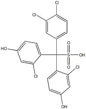 (3,4-Dichlorophenyl)bis(2-chloro-4-hydroxyphenyl)methanesulfonic acid Struktur