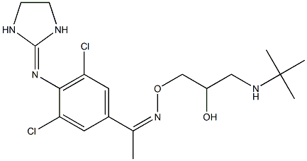 3',5'-Dichloro-4'-(imidazolidin-2-ylideneamino)acetophenone O-(3-tert-butylamino-2-hydroxypropyl)oxime Struktur