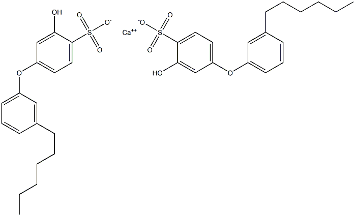 Bis(3-hydroxy-3'-hexyl[oxybisbenzene]-4-sulfonic acid)calcium salt Struktur