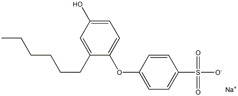 4'-Hydroxy-2'-hexyl[oxybisbenzene]-4-sulfonic acid sodium salt Struktur