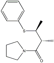 (2R,3S)-2-Methyl-3-phenylthio-1-(1-pyrrolidinyl)-1-butanone Struktur