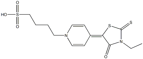 4-[4-(3-Ethyl-4-oxo-2-thioxothiazolidin-5-ylidene)pyridin-1(4H)-yl]-1-butanesulfonic acid Struktur