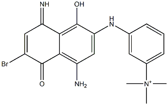 3-[[(4-Amino-6-bromo-5,8-dihydro-1-hydroxy-8-imino-5-oxonaphthalen)-2-yl]amino]-N,N,N-trimethylbenzenaminium Struktur