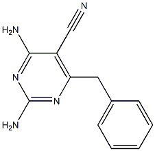 2,4-Diamino-6-benzylpyrimidine-5-carbonitrile Struktur