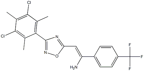 5-[(Z)-2-Amino-2-(4-trifluoromethylphenyl)ethenyl]-3-(3,5-dichloro-2,4,6-trimethylphenyl)-1,2,4-oxadiazole Struktur