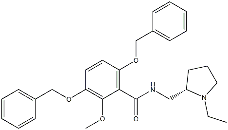 3,6-Di(benzyloxy)-2-methoxy-N-[[(2S)-1-ethylpyrrolidin-2-yl]methyl]benzamide Struktur