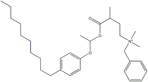 N,N-Dimethyl-N-benzyl-N-[3-[[1-(4-decylphenyloxy)ethyl]oxycarbonyl]butyl]aminium Struktur