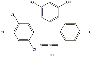 (4-Chlorophenyl)(2,4,5-trichlorophenyl)(3,5-dihydroxyphenyl)methanesulfonic acid Struktur