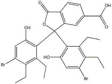 1,1-Bis(4-bromo-2,3-diethyl-6-hydroxyphenyl)-1,3-dihydro-3-oxoisobenzofuran-6-carboxylic acid Struktur