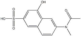 4-Hydroxy-6-(N-methylacetylamino)-2-naphthalenesulfonic acid Struktur