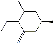 (3R,5R)-3,5-Dimethyl-2-(ethyl)cyclohexan-1-one Struktur