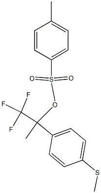 4-Methylbenzenesulfonic acid 1-(trifluoromethyl)-1-(4-methylthiophenyl)ethyl ester Struktur