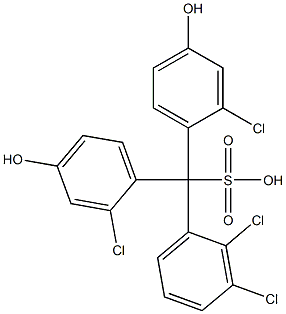 (2,3-Dichlorophenyl)bis(2-chloro-4-hydroxyphenyl)methanesulfonic acid Struktur