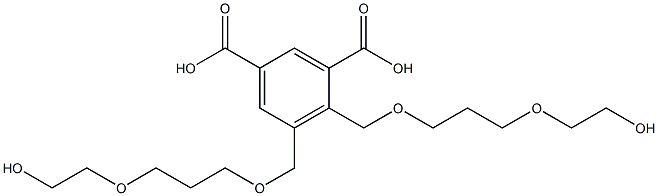 4,5-Bis(8-hydroxy-2,6-dioxaoctan-1-yl)isophthalic acid Struktur