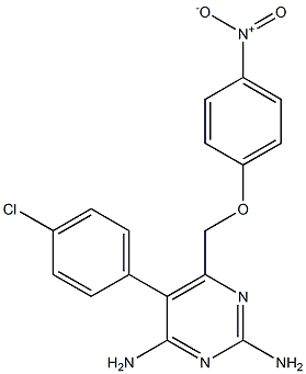 5-(4-Chlorophenyl)-6-(4-nitrophenoxymethyl)pyrimidine-2,4-diamine Struktur