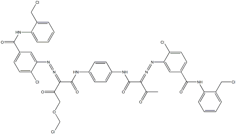 3,3'-[2-(Chloromethoxy)-1,4-phenylenebis[iminocarbonyl(acetylmethylene)azo]]bis[N-[2-(chloromethyl)phenyl]-4-chlorobenzamide] Struktur