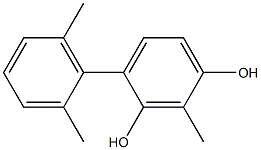 2-Methyl-4-(2,6-dimethylphenyl)benzene-1,3-diol Struktur