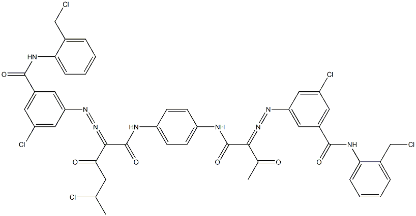 3,3'-[2-(1-Chloroethyl)-1,4-phenylenebis[iminocarbonyl(acetylmethylene)azo]]bis[N-[2-(chloromethyl)phenyl]-5-chlorobenzamide] Struktur