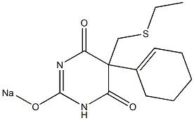 5-(1-Cyclohexenyl)-5-(ethylthiomethyl)-2-sodiooxy-4,6(1H,5H)-pyrimidinedione Struktur