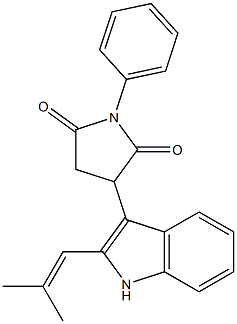 3-[2-(2-Methyl-1-propenyl)-1H-indol-3-yl]-1-phenylpyrrolidine-2,5-dione Struktur