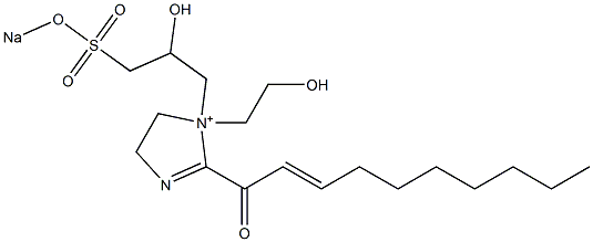 1-(2-Hydroxyethyl)-1-[2-hydroxy-3-(sodiooxysulfonyl)propyl]-2-(2-decenoyl)-2-imidazoline-1-ium Struktur