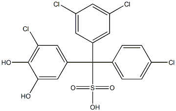 (4-Chlorophenyl)(3,5-dichlorophenyl)(5-chloro-3,4-dihydroxyphenyl)methanesulfonic acid Struktur