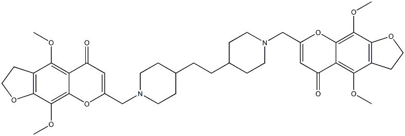 7,7'-[1,2-Ethanediylbis(4,1-piperidinediyl)bis(methylene)]bis[2,3-dihydro-4,9-dimethoxy-5H-furo[3,2-g][1]benzopyran-5-one] Struktur