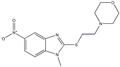 1-Methyl-2-[(2-morpholinoethyl)thio]-5-nitro-1H-benzimidazole Struktur