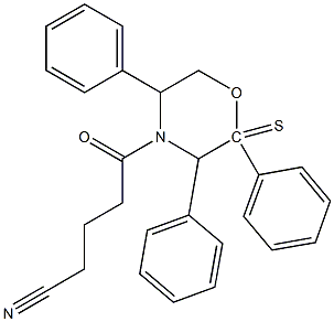 2,3,5-Triphenyl-2-thiomorpholino-5-oxovaleronitrile Struktur