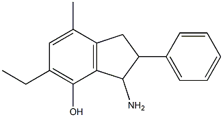 3-Amino-2,3-dihydro-5-ethyl-7-methyl-2-phenyl-1H-inden-4-ol Struktur