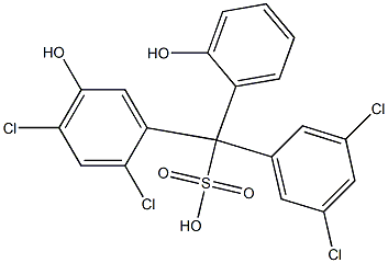 (3,5-Dichlorophenyl)(2,4-dichloro-5-hydroxyphenyl)(2-hydroxyphenyl)methanesulfonic acid Struktur