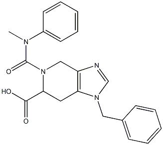 1-Benzyl-4,5,6,7-tetrahydro-5-(N-methylphenylcarbamoyl)-1H-imidazo[4,5-c]pyridine-6-carboxylic acid Struktur