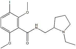 N-[(1-Ethyl-2-pyrrolidinyl)methyl]-2,6-dimethoxy-5-iodobenzamide Struktur