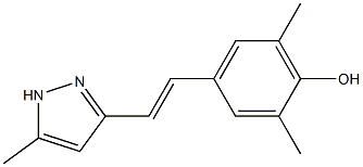 4-[(E)-2-(5-Methyl-1H-pyrazol-3-yl)ethenyl]-2,6-dimethylphenol Struktur