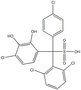 (4-Chlorophenyl)(2,6-dichlorophenyl)(4-chloro-2,3-dihydroxyphenyl)methanesulfonic acid Struktur