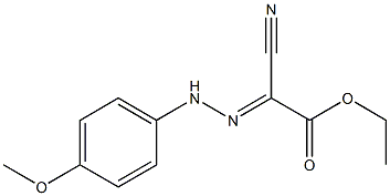 2-(4-Methoxyanilinoimino)-2-cyanoacetic acid ethyl ester Struktur