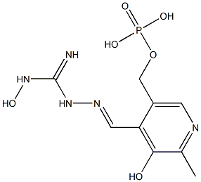 1-Hydroxy-3-[[3-hydroxy-2-methyl-5-(phosphonooxymethyl)pyridine-4-yl]methyleneamino]guanidine Struktur