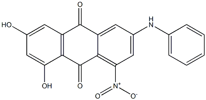 2-Anilino-5,7-dihydroxy-4-nitroanthraquinone Struktur