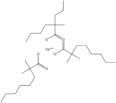 Cerium(III)bis(2,2-dimethyloctanoate)(2-methyl-2-propylhexanoate) Struktur