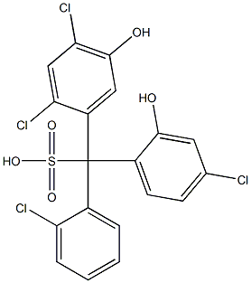 (2-Chlorophenyl)(4-chloro-2-hydroxyphenyl)(2,4-dichloro-5-hydroxyphenyl)methanesulfonic acid Struktur