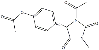 (5S)-1-Acetyl-5-(4-acetoxyphenyl)-3-methyl-2,4-imidazolidinedione Struktur