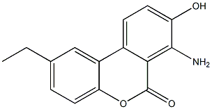 7-Amino-8-hydroxy-2-ethyl-6H-dibenzo[b,d]pyran-6-one Struktur