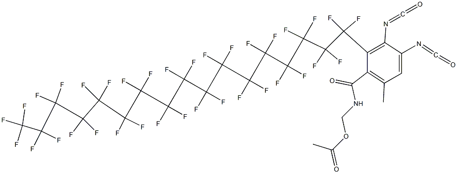 N-(Acetyloxymethyl)-2-(pentatriacontafluoroheptadecyl)-3,4-diisocyanato-6-methylbenzamide Struktur