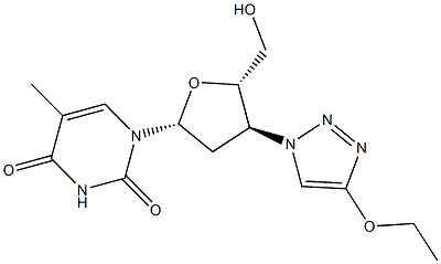 3'-(4-Ethoxy-1H-1,2,3-triazol-1-yl)-3'-deoxythymidine Struktur